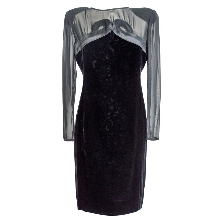 Valentino Evening Dress Silk Velvet Vintage Black, 1990s For Sale at ...