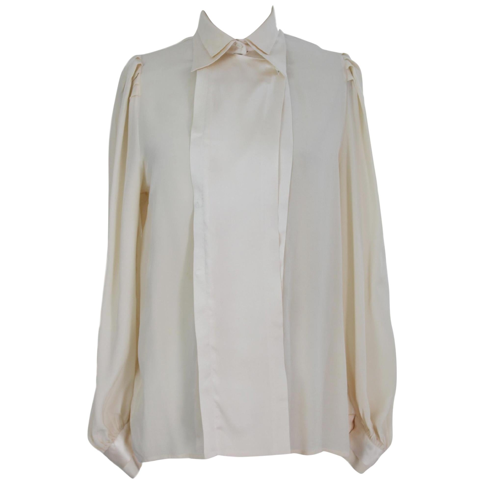 Pancaldi Shirt Silk Vintage Beige, 1990s