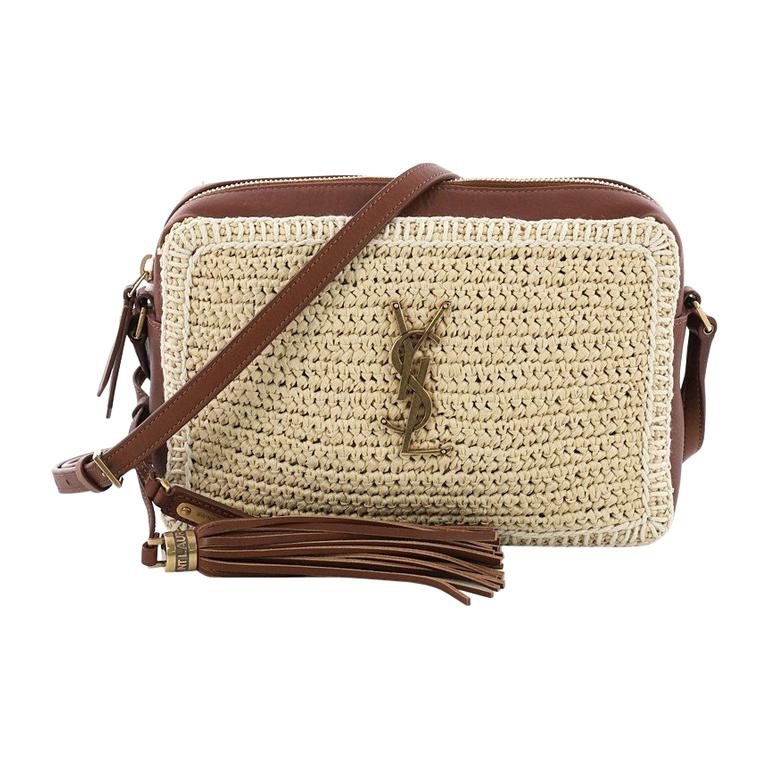 Saint Laurent Lou Camera Bag Woven Raffia Small at 1stdibs