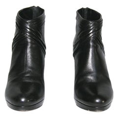 PRADA Low Boots in Black Leather Size 39.5