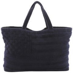 Chanel Timeless Cc Towel Black Terry Cloth Beach Bag – House of Carver