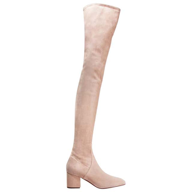 Valentino Stretch-Suede Thigh High Boots at 1stDibs