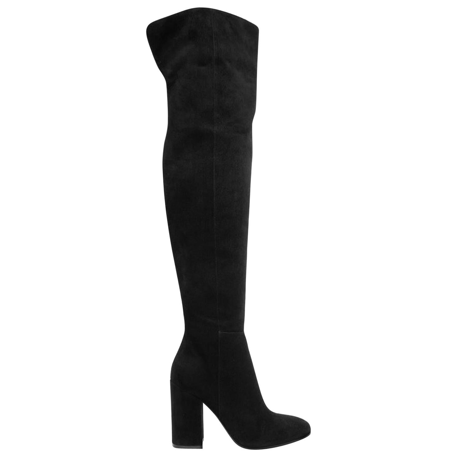 Gianvito Rossi Rolling 85 Suede Over-The-Knee Boots