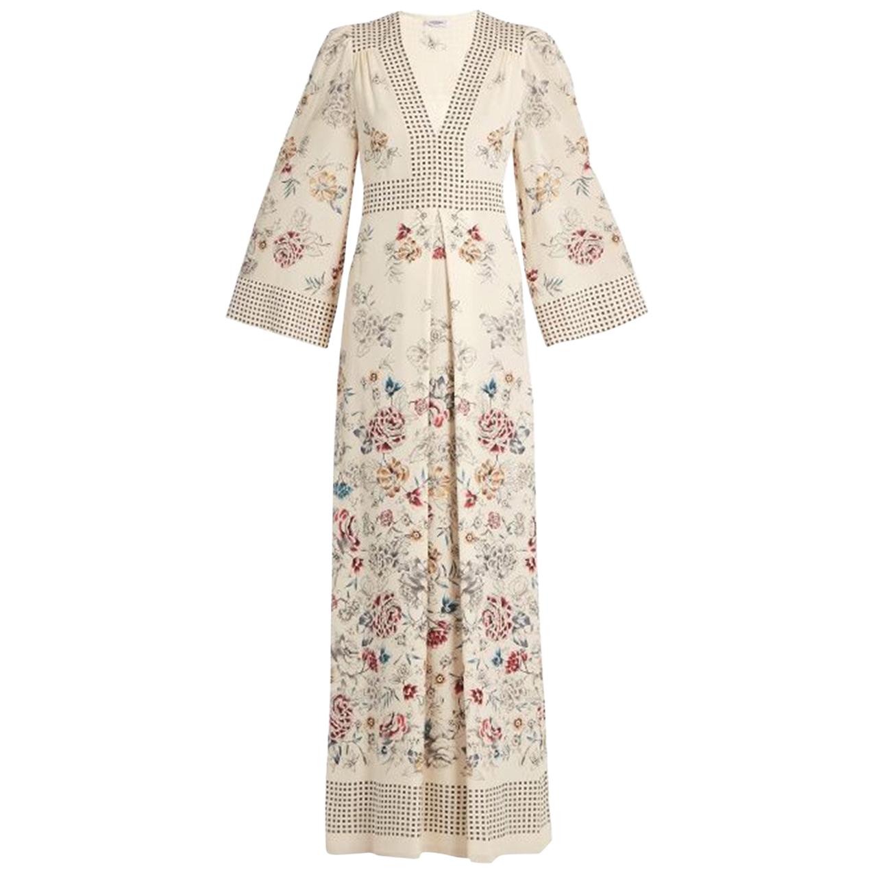 Vilshenko Amelie Floral And Square-Print Silk Gown at 1stDibs ...