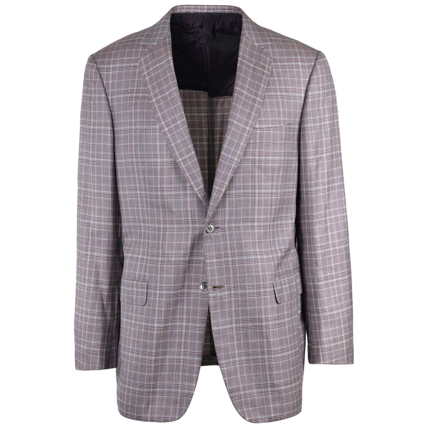 Brioni Mens Purple Check Cashmere Textured Secolo Sportcoat For Sale at ...