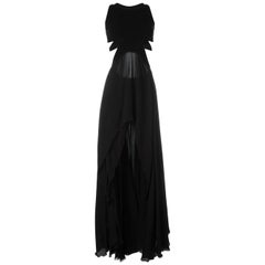 Jay Ahr Sleeveless Cut-Out Gown