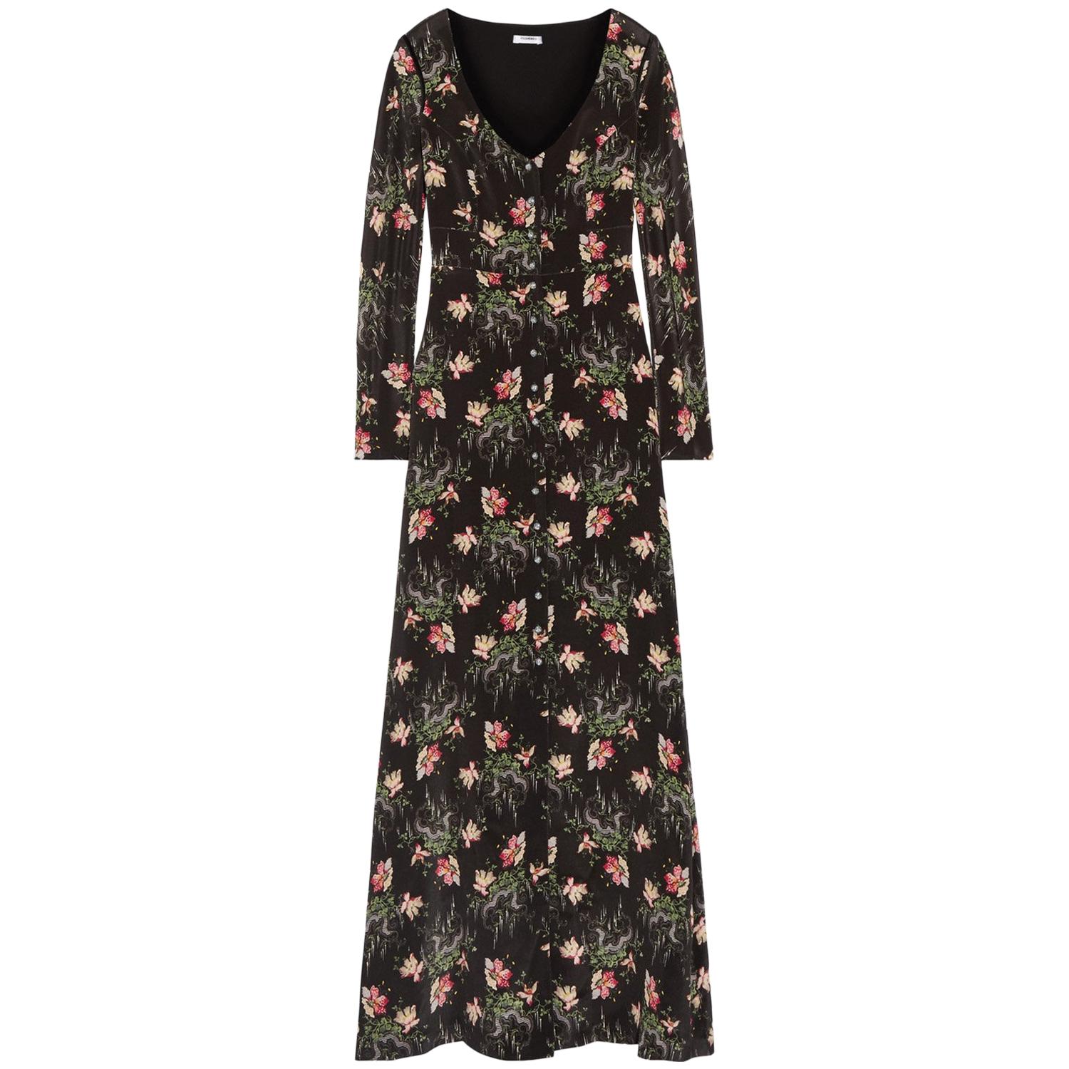 Vilshenko Evie Printed Silk Crepe-De-Chine Gown  For Sale