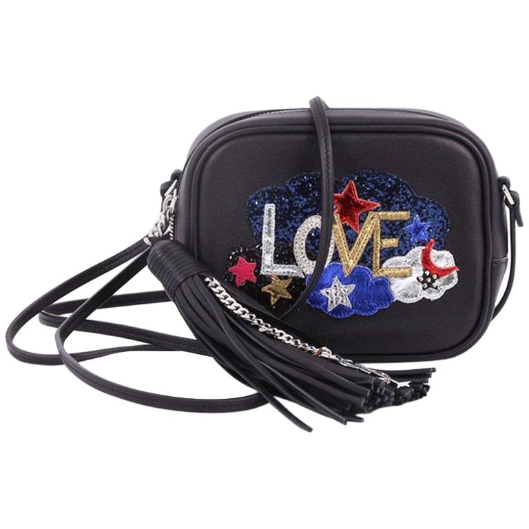 Saint Laurent Classic Monogram Blogger Crossbody Bag Patch Embellished Leather S