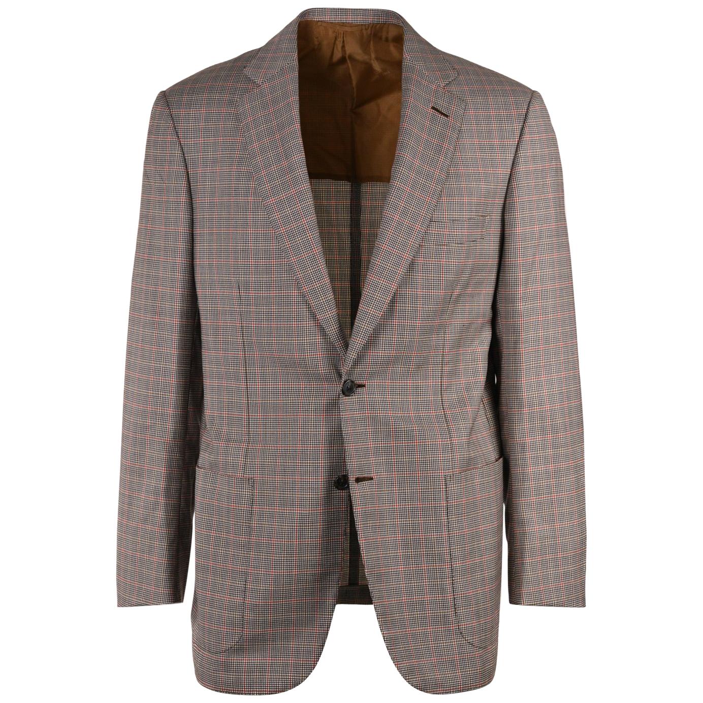 Brioni Men Brown Wool Houndstooth Check Colosseo Sportscoat For Sale