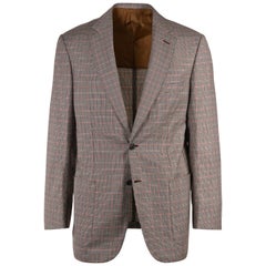 Brioni Men Brown Wool Houndstooth Check Colosseo Sportscoat