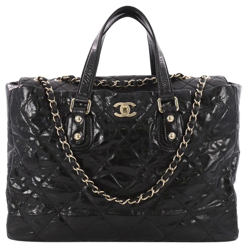 Chanel Portobello Tote Quilted Glazed Calfskin Large at 1stDibs