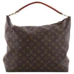 $2000 Louis Vuitton Monogram Canvas Classic Logo Sully MM Shoulder Bag Purse  - Lust4Labels