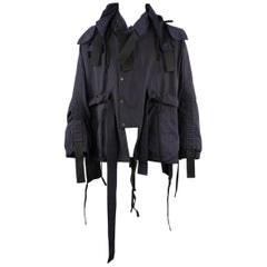 CRAIG GREEN L Marineblauer Fallschirm-Parka mit abnehmbarer Kapuze aus Baumwolle/Nylon