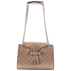 Gucci Emily Chain Flap Shoulder Bag Guccissima Patent Small