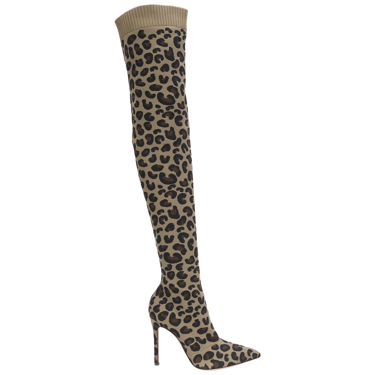 Gianvito Rossi Sauvage Leopard Over-The-Knee Boots 