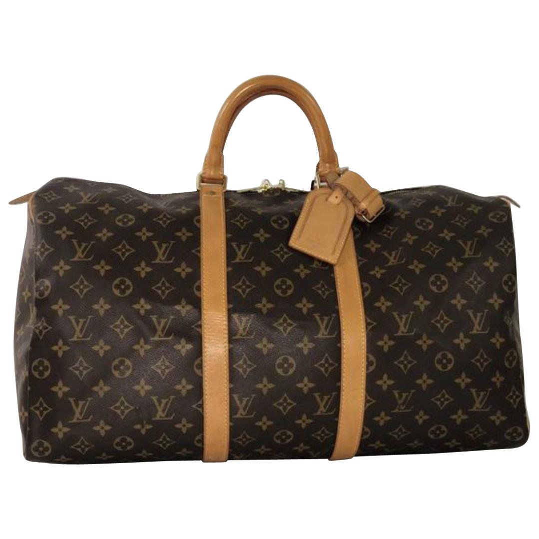  Louis Vuitton Monogram Keepall 50 Travel Bag For Sale