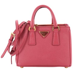 Prada Double Zip Lux Tote Saffiano Leather Mini