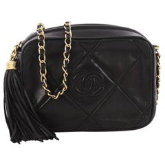 Chanel Vintage Diamond CC Camera Bag Quilted Leather Small