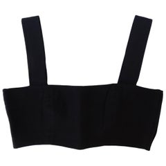 1990s Yves Saint Laurent Black Crop Top