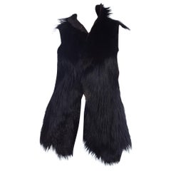 Dolce & Gabbana 1990s Black Shaggy Lamb Fur Vest