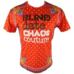 VERSACE Chaos Couture Limited Edition Taille S Red & Pink Print Cotton T-shirt