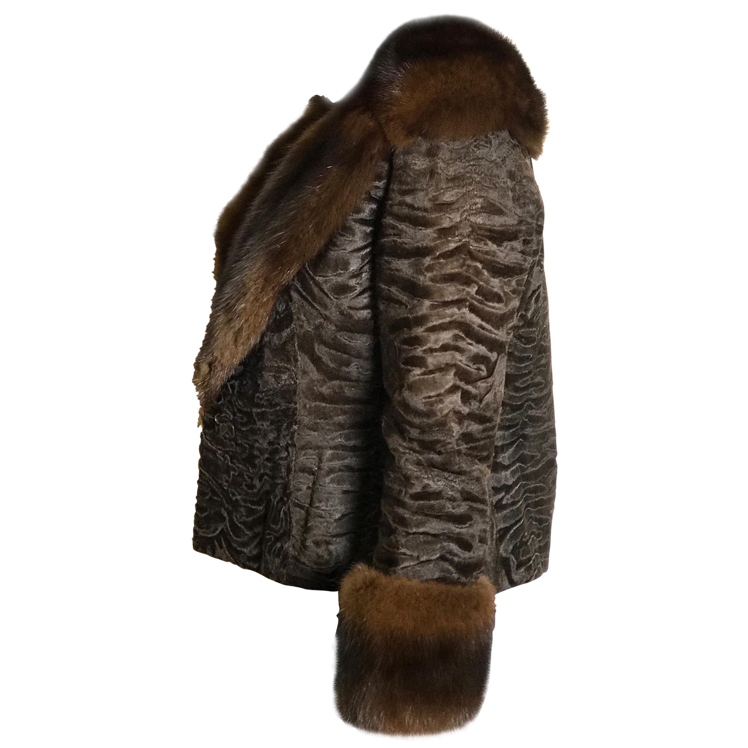  Broad-tailed Persians fur ladies jacket/bolero with sable. Evening jacket. (18) For Sale