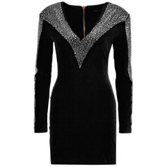 Balmain Crystal Embellished Velvet Mini Dress For Sale at 1stDibs | balmain  crystal dress, balmain crystal embellished dress, balmain velvet dress