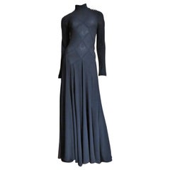 Vintage Calvin Klein Silk Maxi Dress with Intricate Seaming