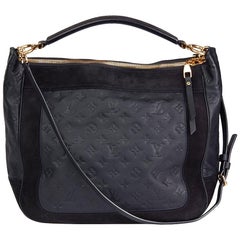2012 Louis Vuitton Black Monogram Empreinte Leather & Suede Audacieuse Bag