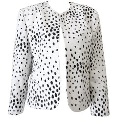 1980s Christian Dior Quilted Polka Dot Blazer 