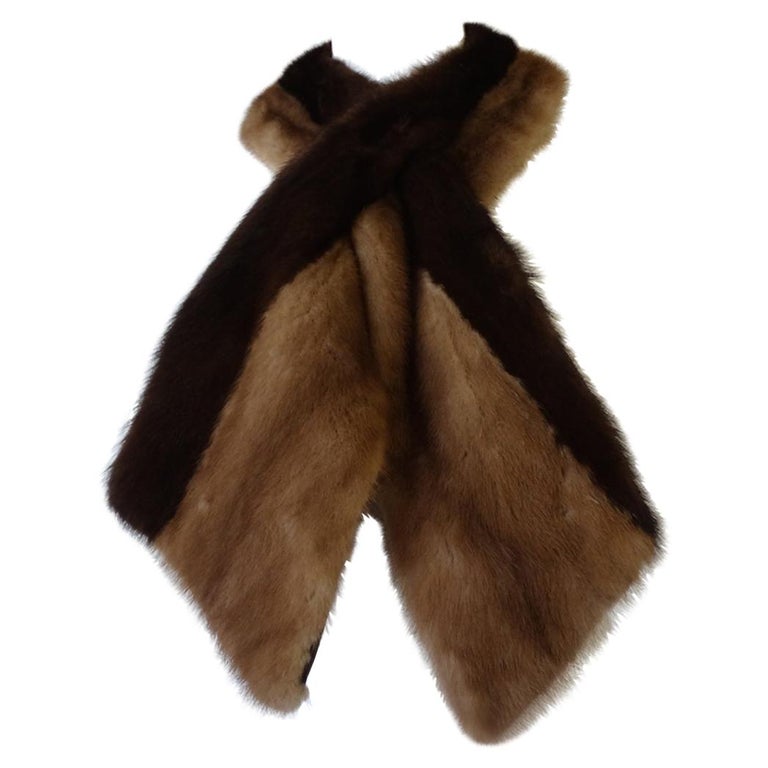 1950s Hubert De Givenchy Two Tone Mink Fur Stole For Sale At 1stdibs
