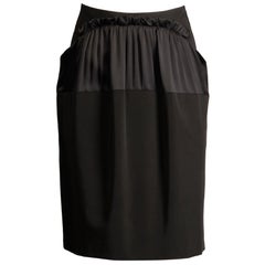 2000s Philosophy di Alberta Ferretti Black Ruffle Ruched Skirt