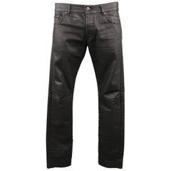 Vintage VALENTINO Size 36 Black Solid Cotton Blend Jeans
