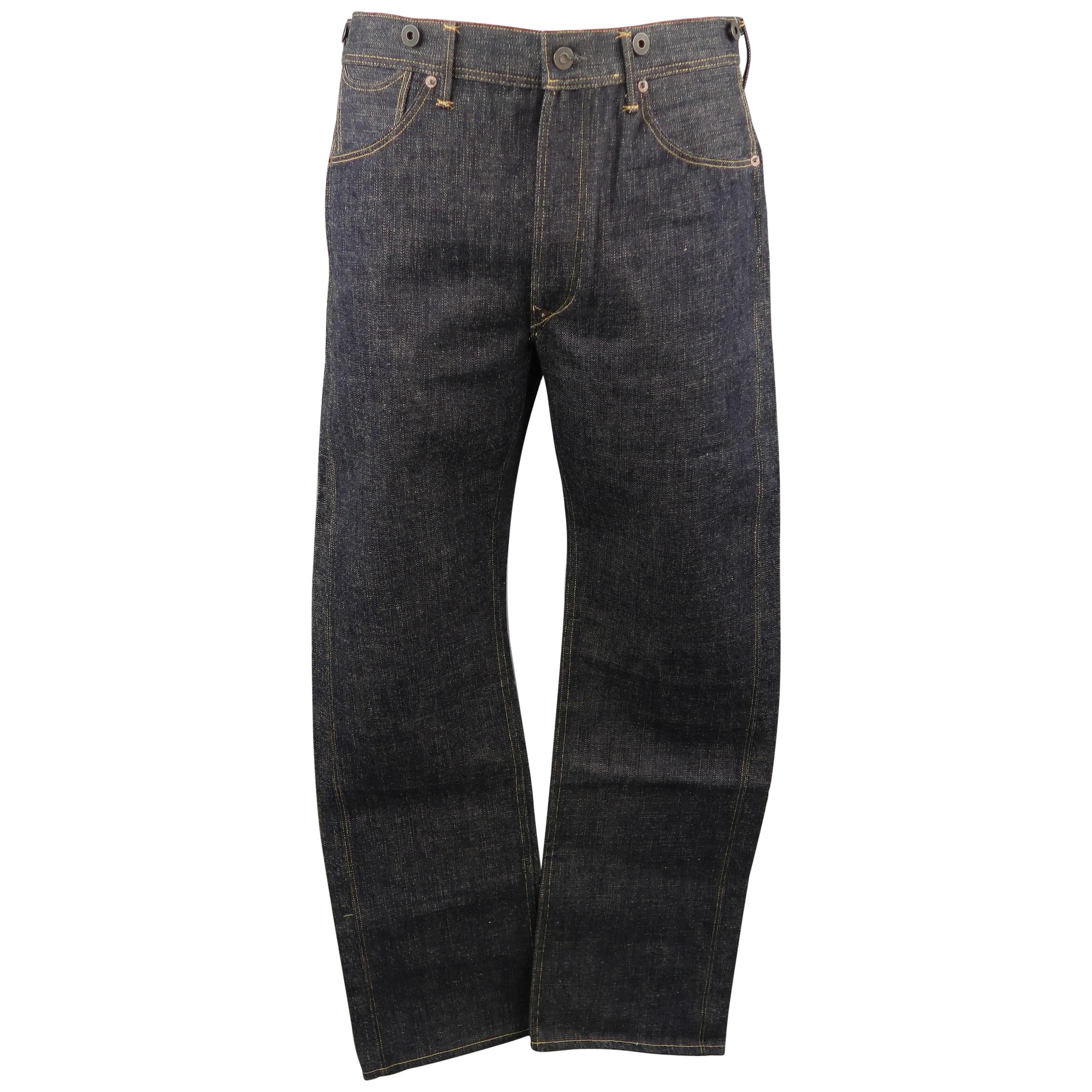 RRL by RALPH LAUREN Size 34 Indigo Solid Denim Jeans