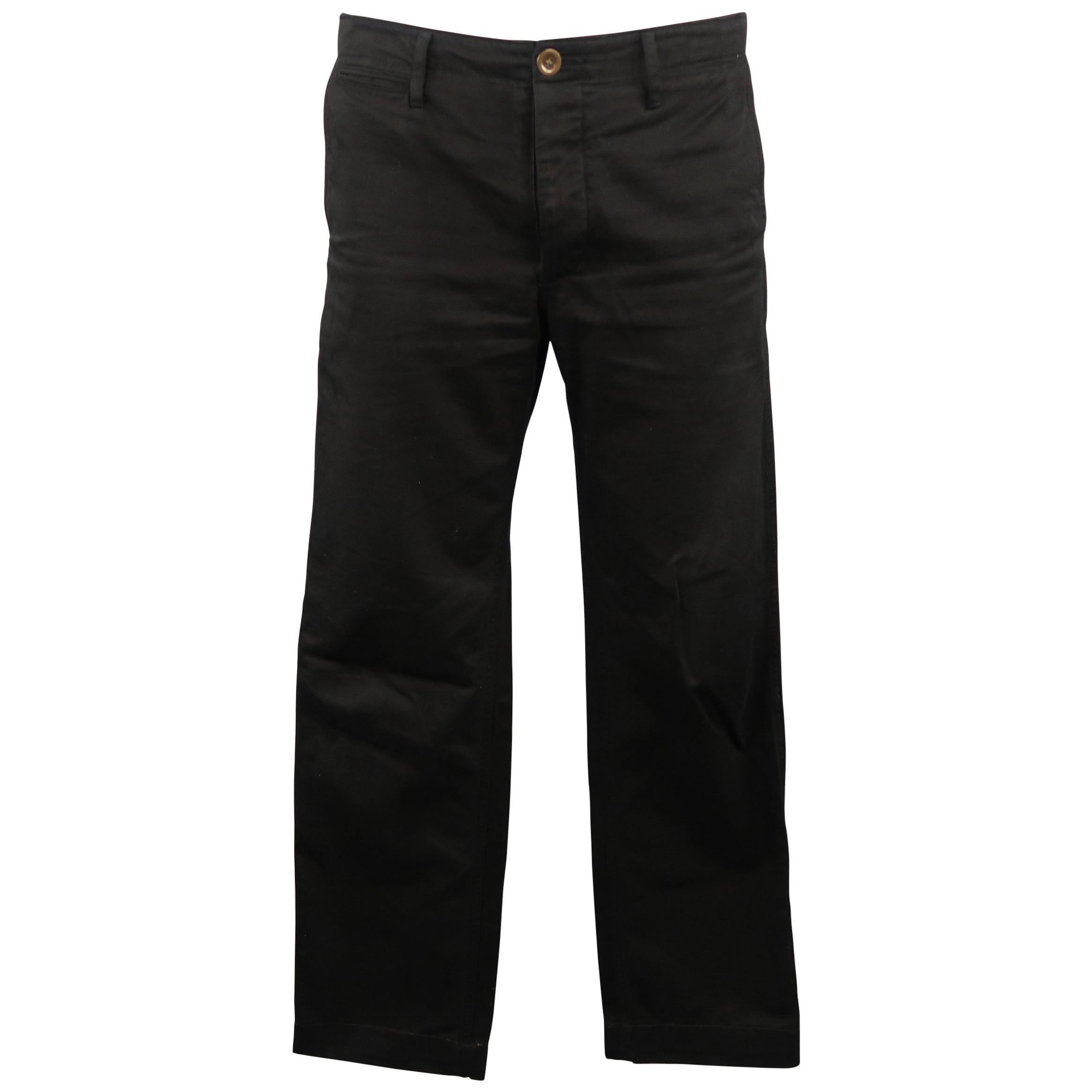 VISVIM Size 36 Black Solid Cotton Slim Chino Casual Pants
