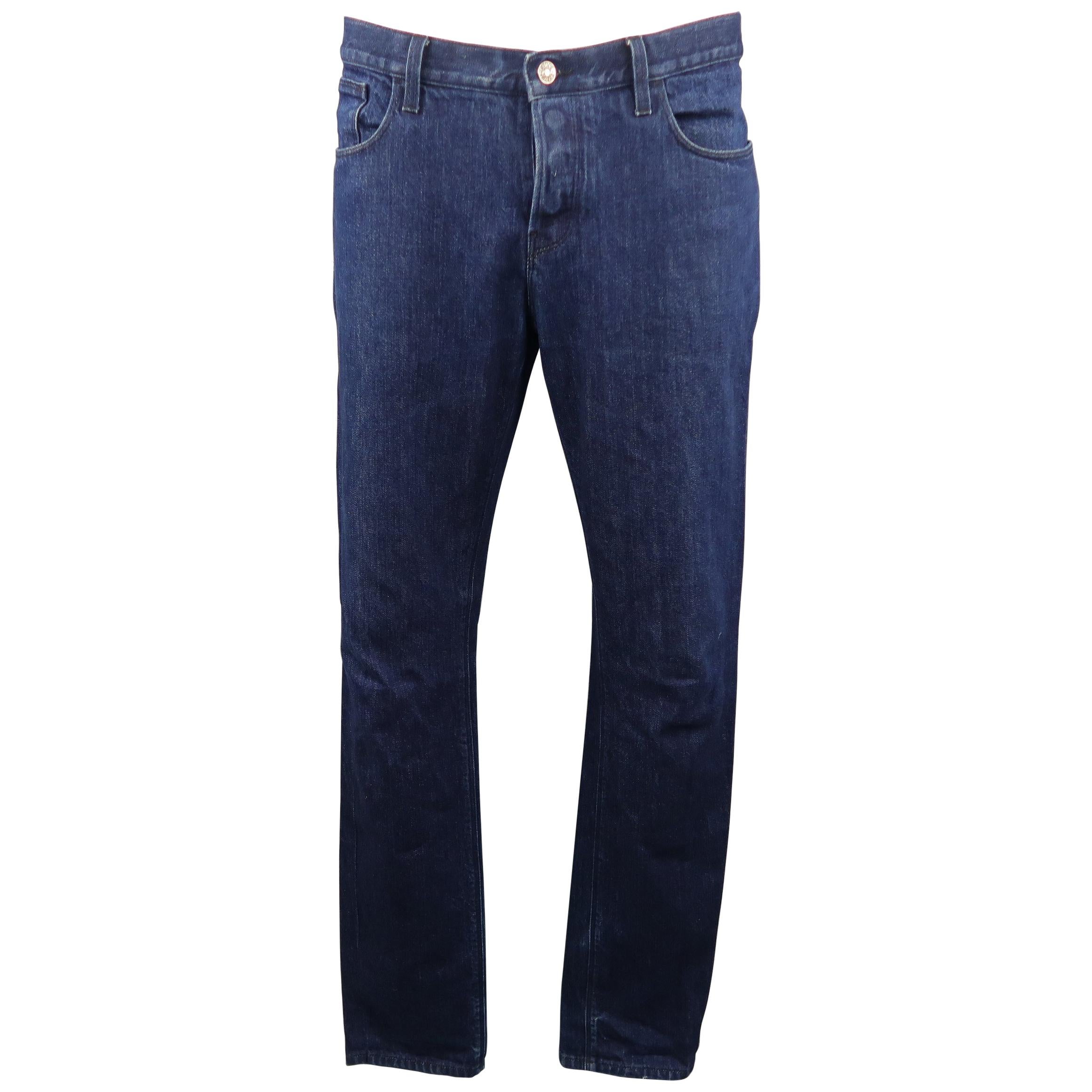 GUCCI Size 38 Indigo Solid Denim Jeans