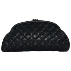 Chanel Caviar Leather Timeless Frame Evening Clutch with Kiss-lock in Black