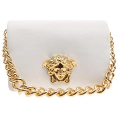 New VERSACE Palazzo Sultan white leather shoulder bag