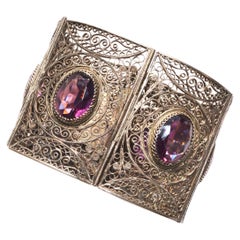 Edwardian Silver Filigree Cuff 