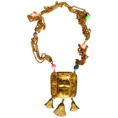 Vintage KJL Egyptian Revival Scarab Necklace
