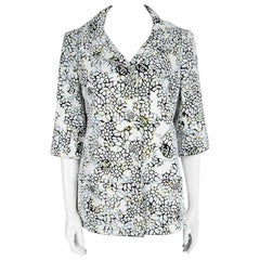 Chanel Multicolor Floral Applique Detail Double Breasted Textured Jacket L