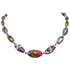 Retro Multi-Color Murano Glass Necklace