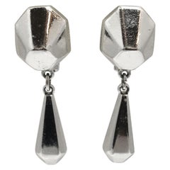 monet silver earrings Vintage Signed Monet Silver-Tone Earrings