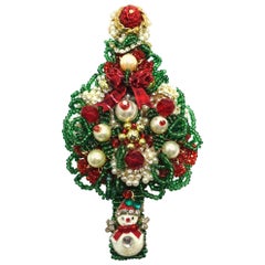 Vintage Signed ANKA Christmas Holiday Tree Brooch