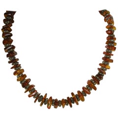 Vintage Sterling And Amber Necklace