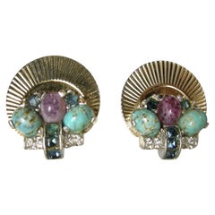 Vintage Boucher Multi-Color Earrings