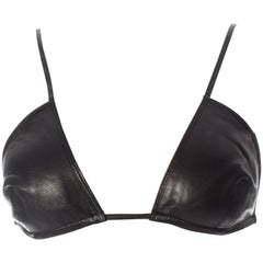 Tom Ford Gucci black leather evening bra top, S/S 1998