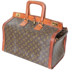 Rare Louis Vuitton Doctors Bag Steamer Tote Keepall Used 50s Monogram Canvas