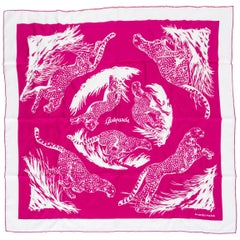 Hermes Pink Guépards Tattoo Scarf