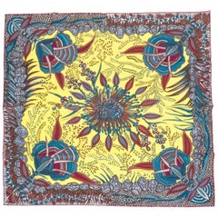 Retro Hermes Flowers of South Africa Silk Scarf